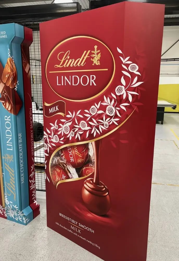 cardboard pop up of Lindt