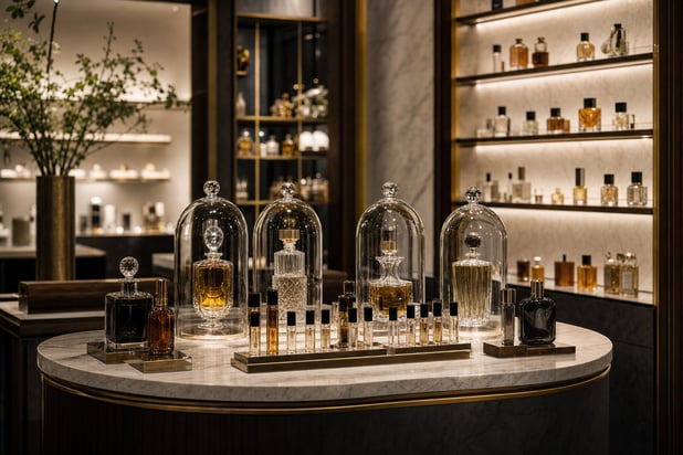 Luxury Fragrance Display in High End Store