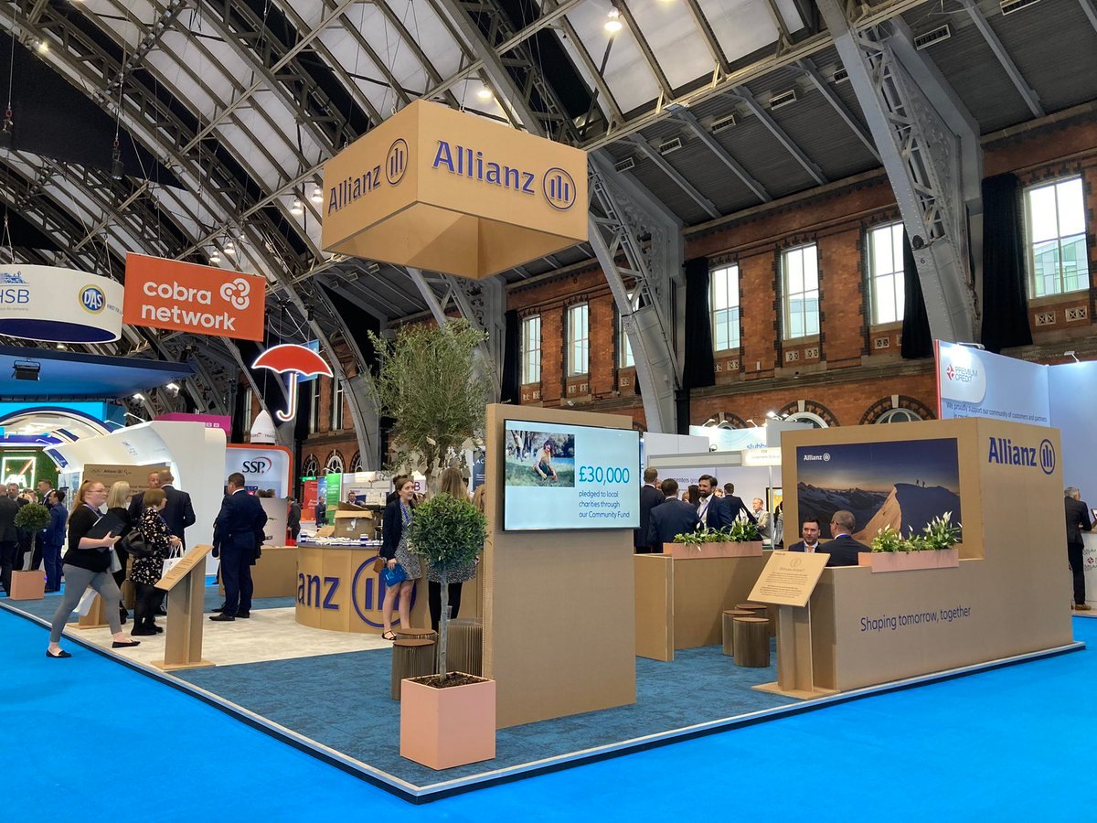 An exhibition event stand that was created using sustainable materials to help reduce the carbon footprint of this client.