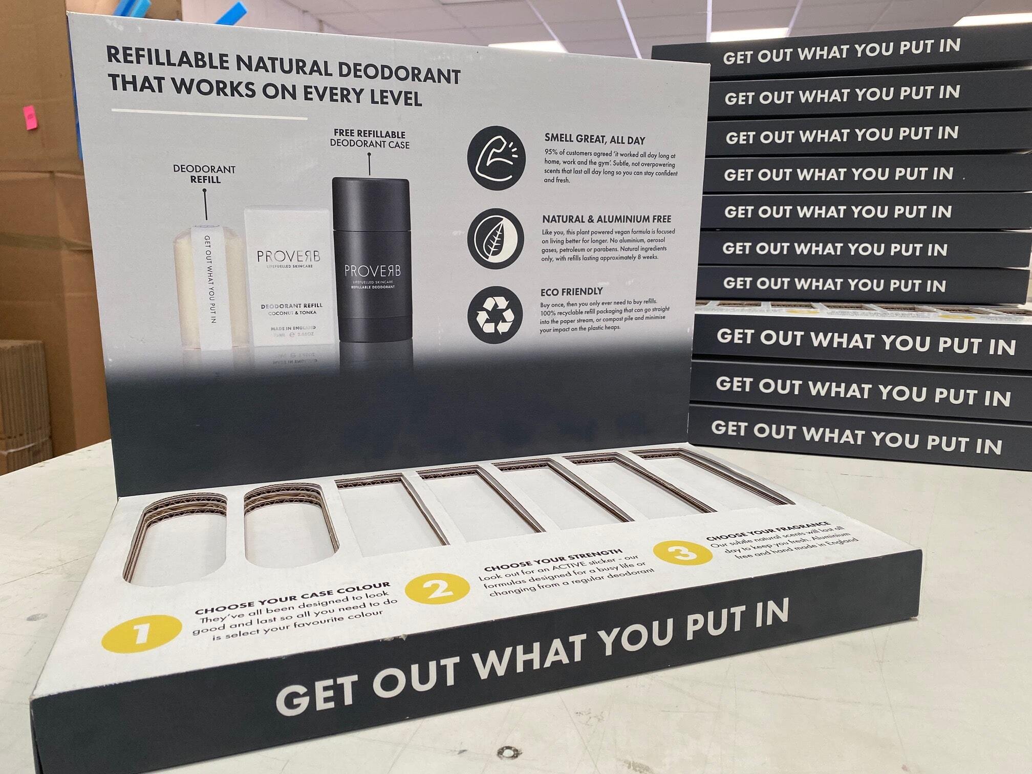 A stand where the effects of ink on the environment have been considered to ensure sustainable results.