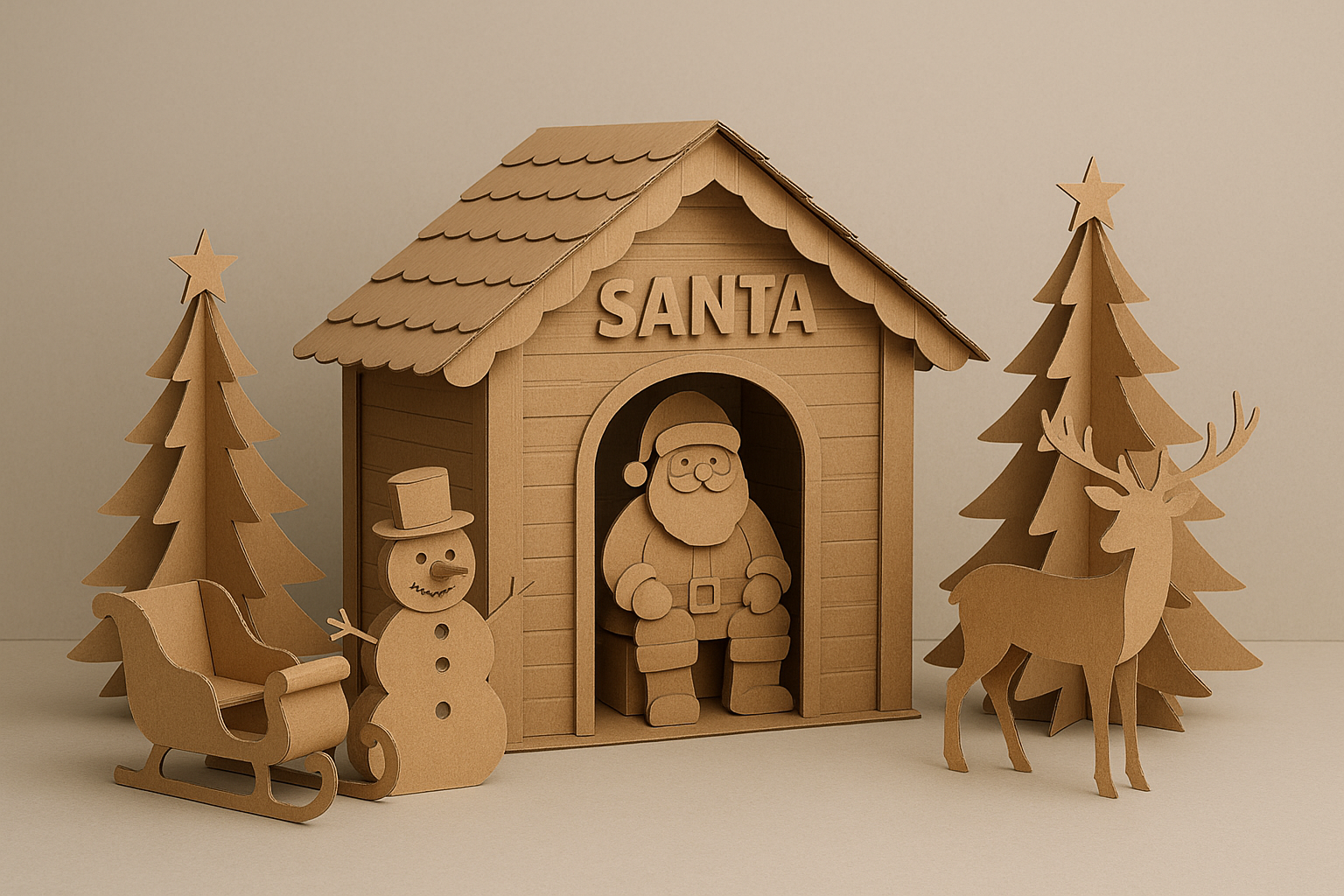 conceptual xmas display cardboard