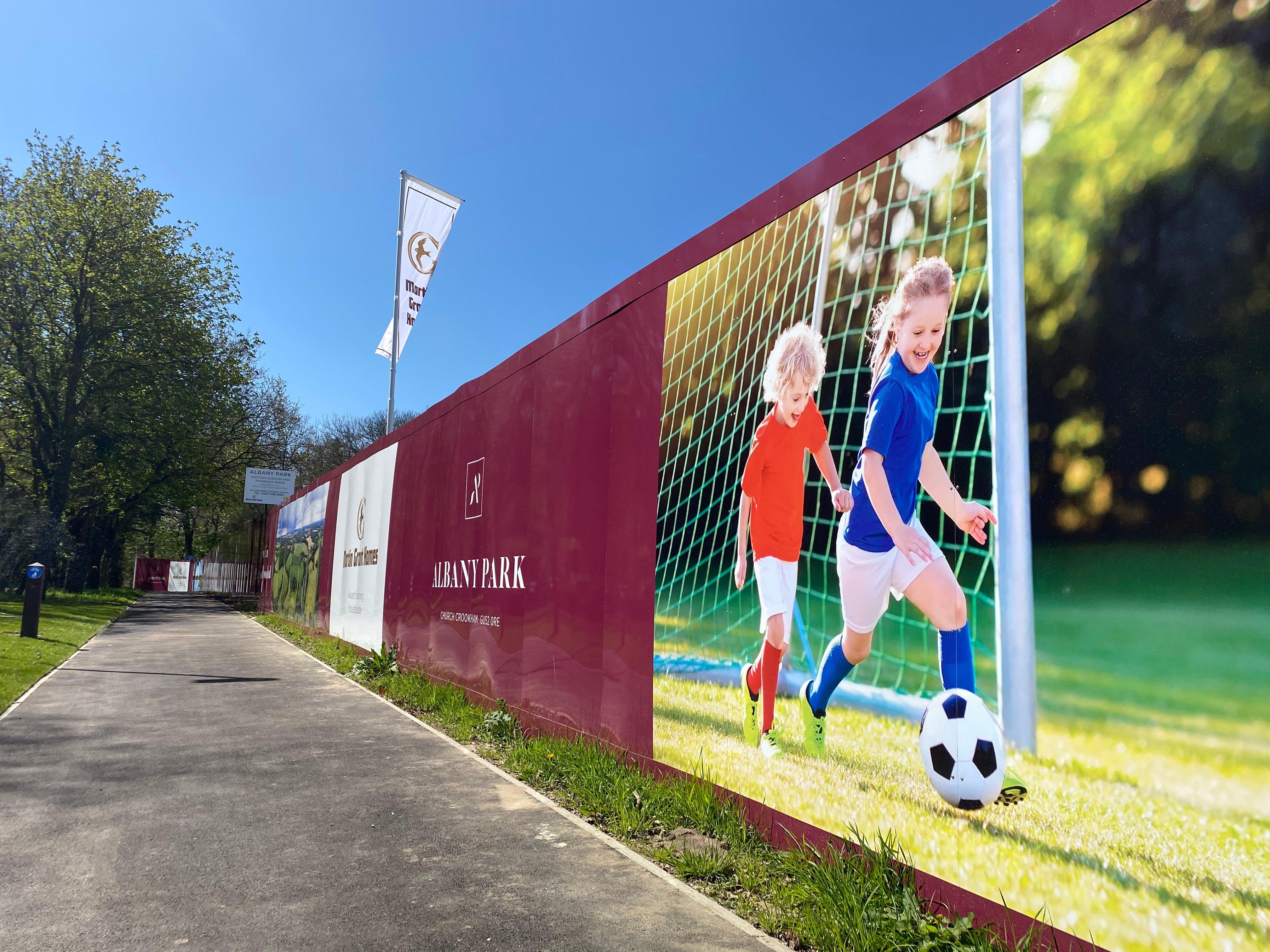 A construction site hoarding graphic, highlight what the contractors are working towards.