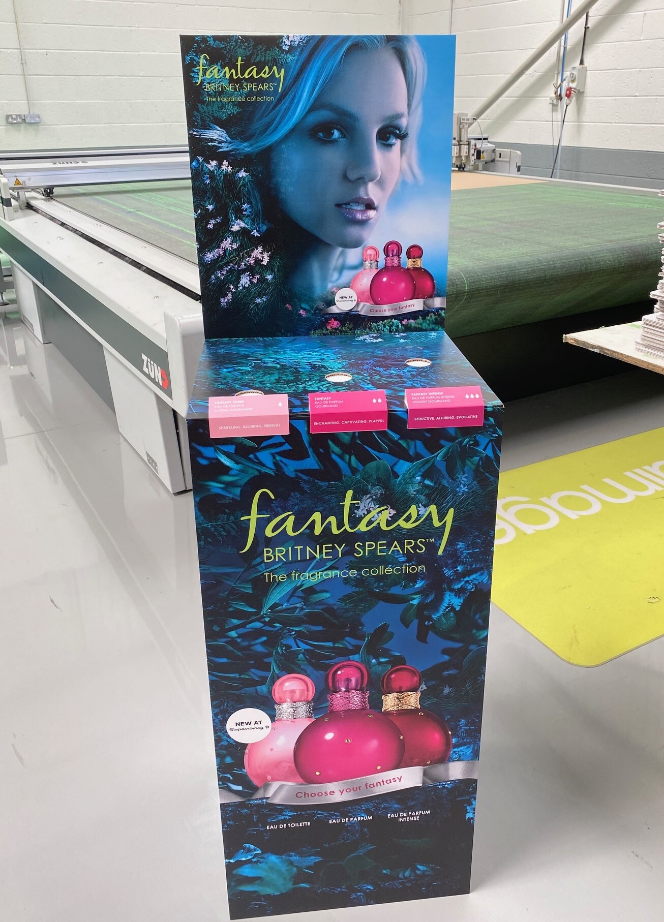 A luxury fragrance display, which has been designed to ensure it can hold up the weight of multiple perfume bottles. 