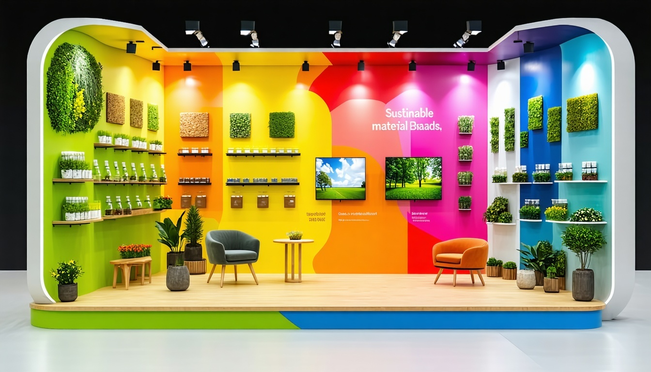 Displays which have been created with consistency of the brand colours in mind.