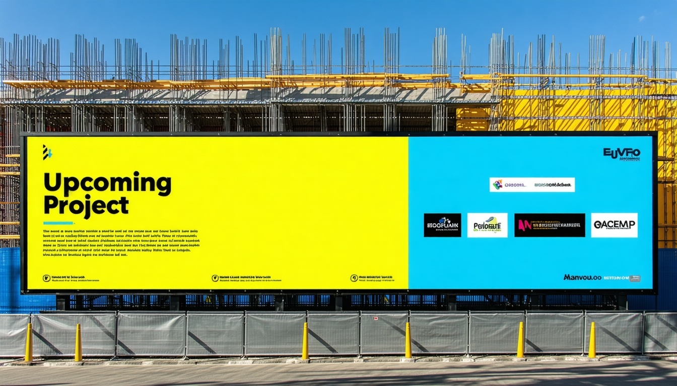 A construction site with hoarding graphics that have been used as part of the marketing campaign.
